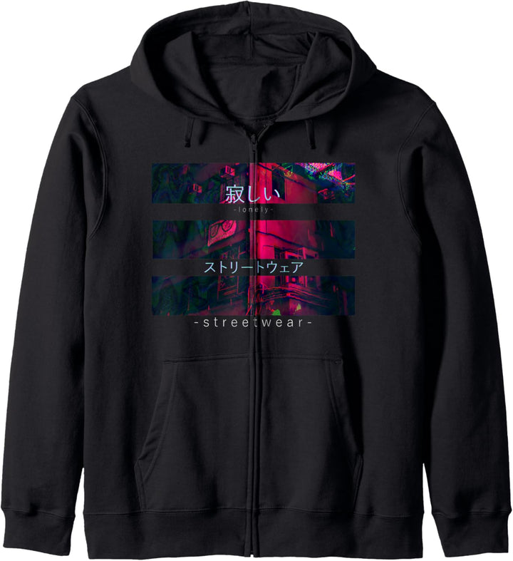 Japan Tokyo Lonely Streetwear Vaporwave Aesthetic Otaku Kapuzenjacke