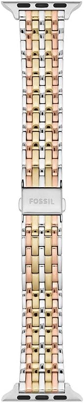 Fossil Damenuhrarmband kompatibel mit Apple Watch 38/40 mm Roségold & Silber, Roségold & Silber