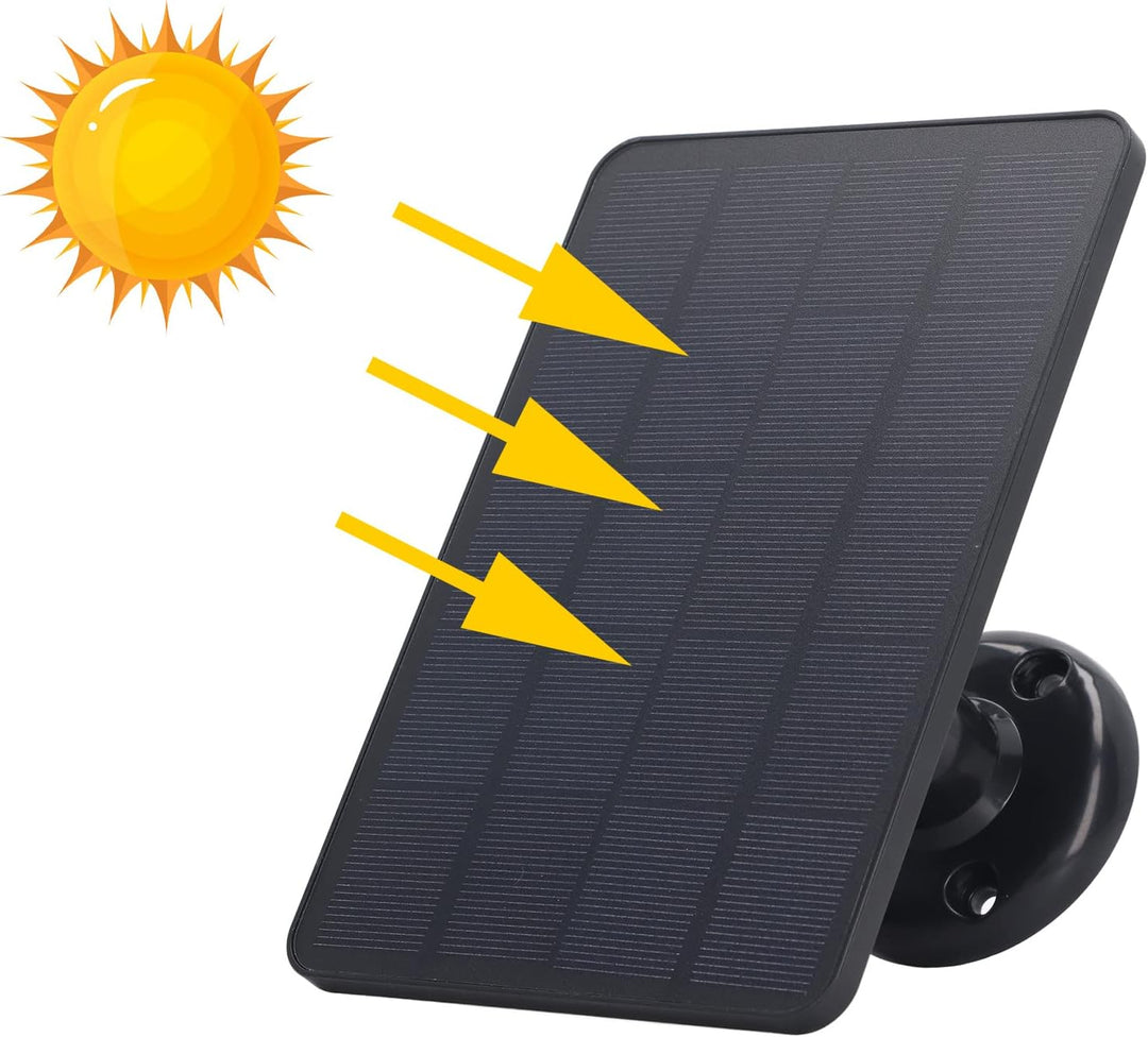 Fockety Solarpanel für Überwachungskamera, 10 W 5 V Micro-USB-Kamera-Solarpanel, wasserdichte Kontin