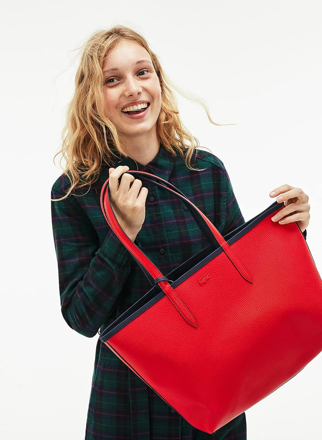 Lacoste Damen Nf2142aa Einkaufstasche Marine 166 Rouge
