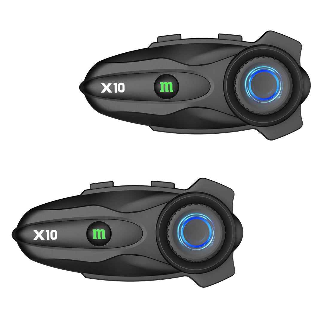 X10 Motorrad Headset Bluetooth, 3000m Mesh Helm Intercom 1-10 Fahrer | Mesh 3.0, Dual Qualcomm Bluet