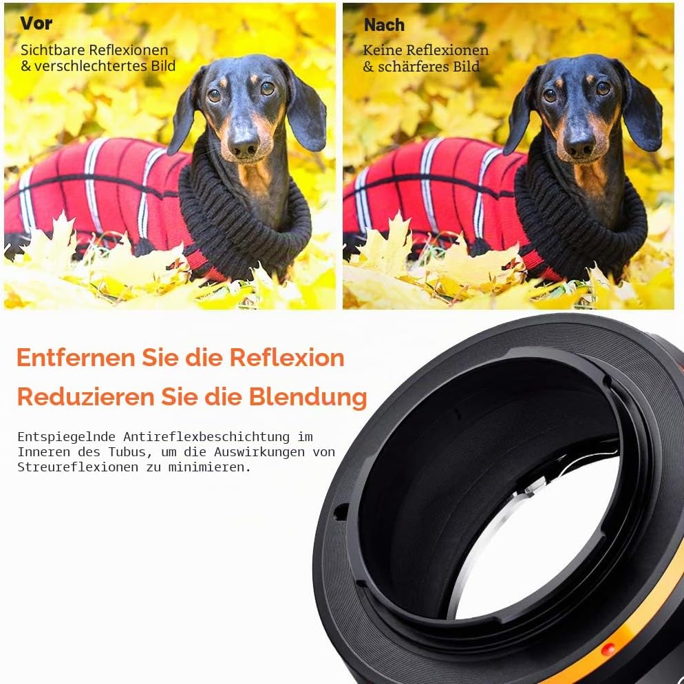 K&amp;F Concept M11115 Nikon-FX Hochpräziser Adapterring Objektivadapter für Nikon AI/F Mount Lens to Fu