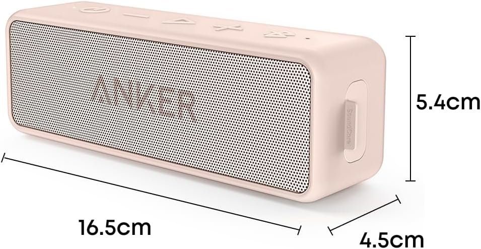 Anker Soundcore 2 Portable Bluetooth Speaker with 12W Stereo Sound, BassUp, IPX7 Waterproof, 24-Hour