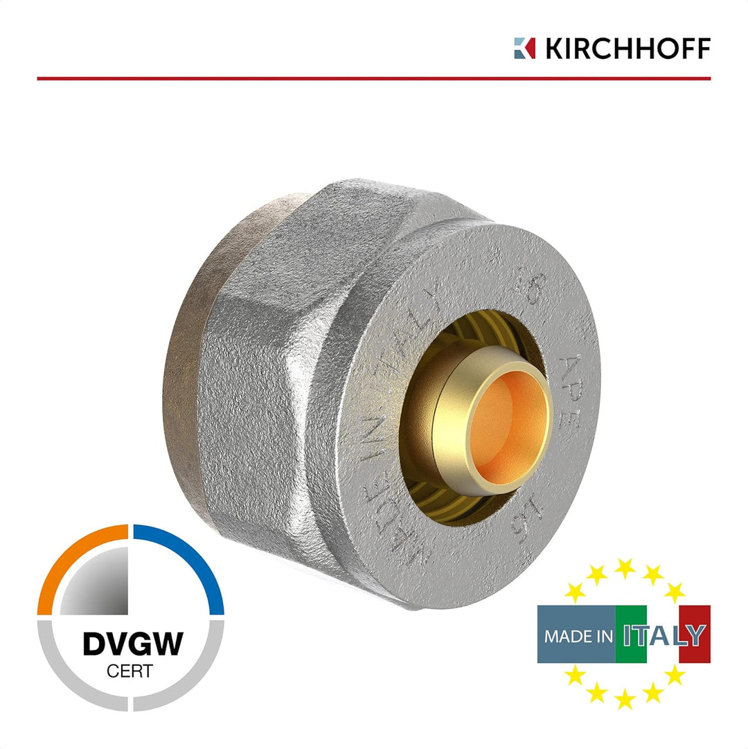 KIRCHHOFF | MSVR Rohr | 5er Set | Klemmringverschraubung 16 mm x 1/2" | Aluverbundrohr | für Heizung