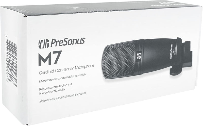 PreSonus M7 Kondensatormikrofon mit Nierencharakteristik, inklusive Mikrofonklemme, XLR-Kabel und Tr