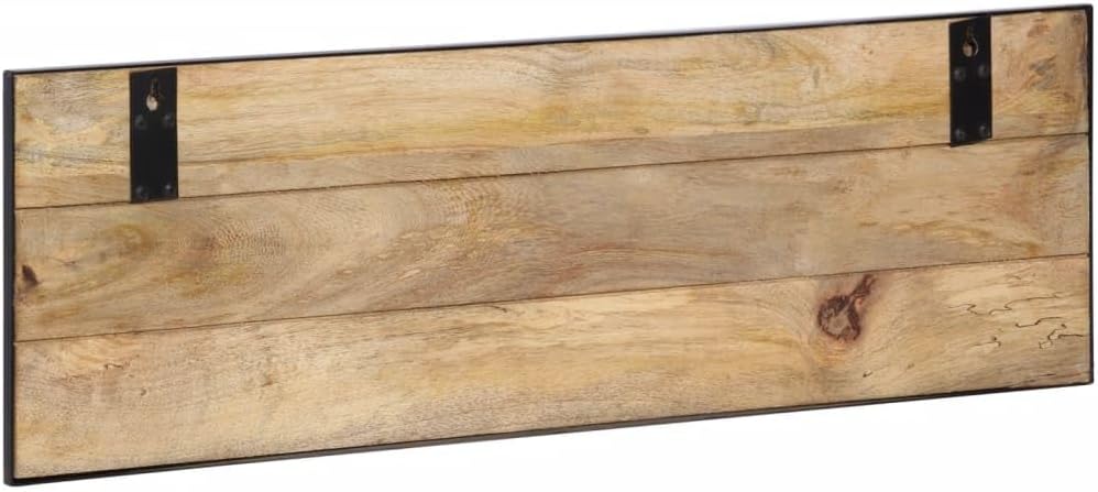 Hothingwell Garderobenständer, Massivholz, 2-teilig, 5 Haken | 80 x 8 x 25 cm, ungeschliffenes Mango