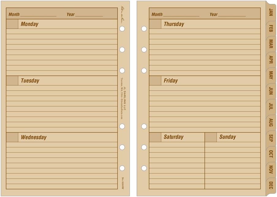 Rite In The Rain Wetterfestes Wochenkalender-Set, 12,7 x 17,8 cm, hellbraun, 65 Wochen (Nr. 9260W) 4