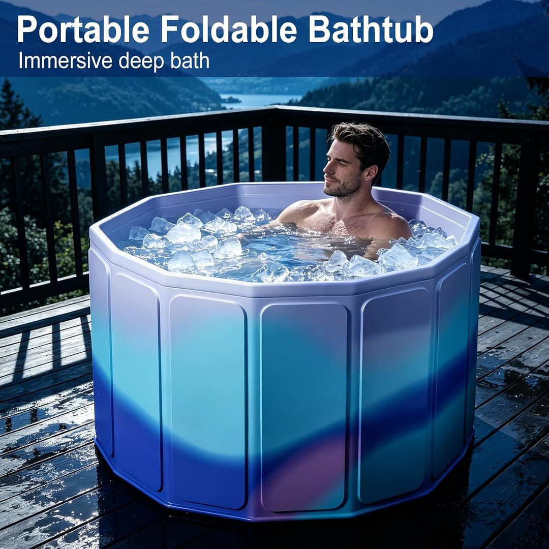 Faltbare Badewanne, Tragbare Klappbare Badewanne, Eiswanne für zuhause | 80x70cm(BxH), 5-Facher Isol