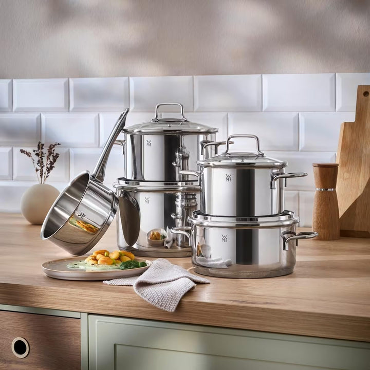 WMF Astoria Topfset Induktion 5-teilig, Kochtopf Set mit Glasdeckel für alle Herdarten, Kochgeschirr