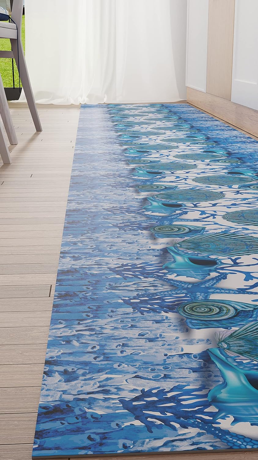 PETTI Artigiani Italiani Teppich für Küche 52x280 cm Corallo Blu, 52x280 cm Corallo Blu