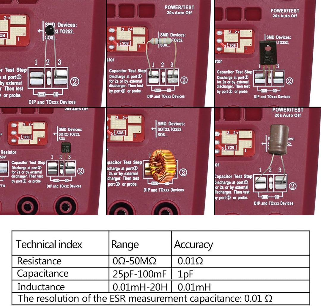BSIDE ESR02 Pro Transistor-Prüfgerät, SMD-Komponenten-Tester, Mega328, NPN/PNP, Diode, Widerstand, I