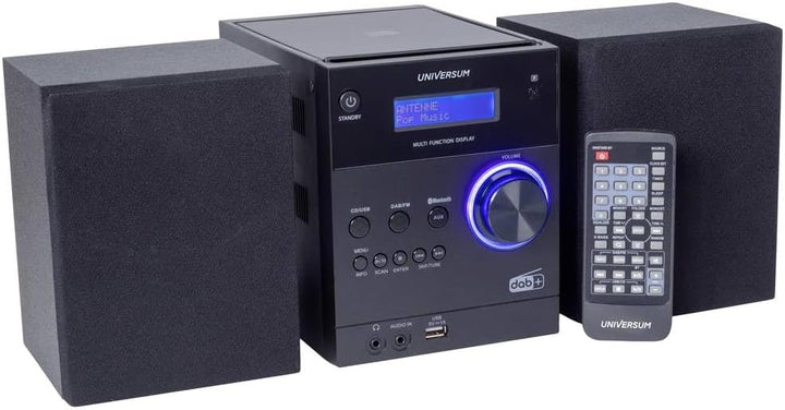 Universum MS 300-21 Stereoanlage AUX, Bluetooth®, CD, DAB+, UKW, USB, Akku-Ladefunktion, Inkl. Fernb