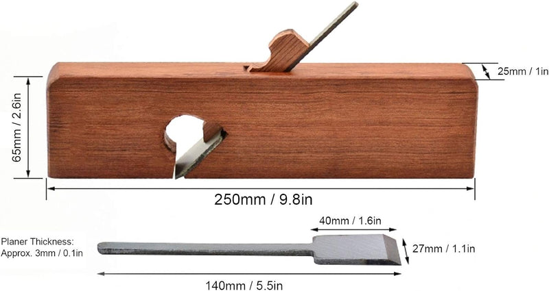 Fafeicy Wood Plane Carpenter mit quadratisches Hobelkörperdesign, Trimmen Hobel Flache Kante Schlitz