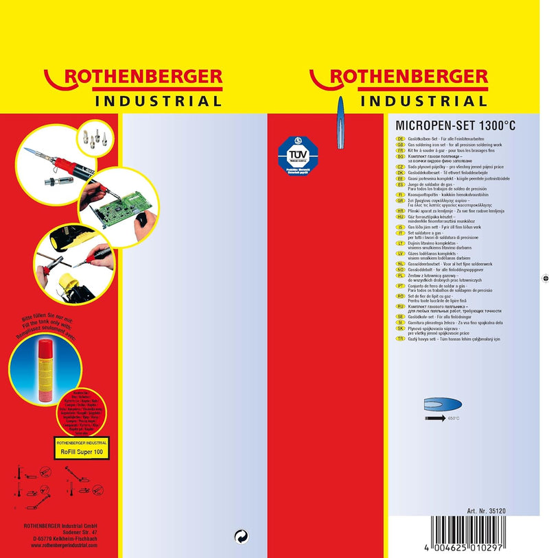 ROTHENBERGER Industrial - Micropen-Set 1300 - Gaslötkolben - Arbeitstemperatur: ca. 1300°C - 35120