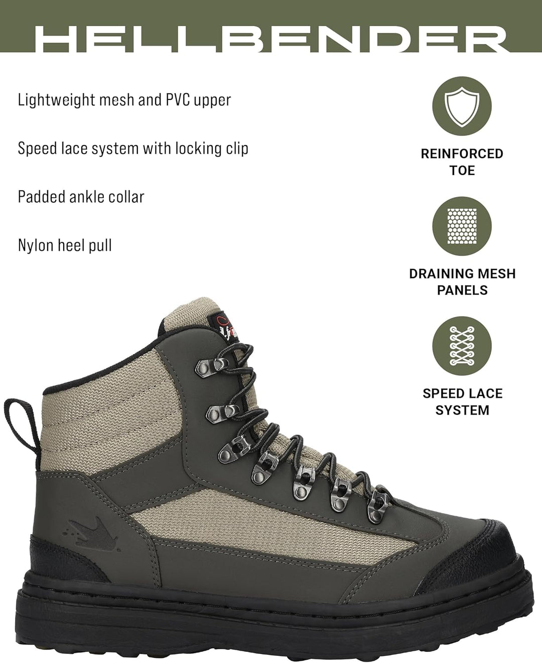 FROGG TOGGS Men’s Hellbender Fishing Wading Boot 13 Stollen