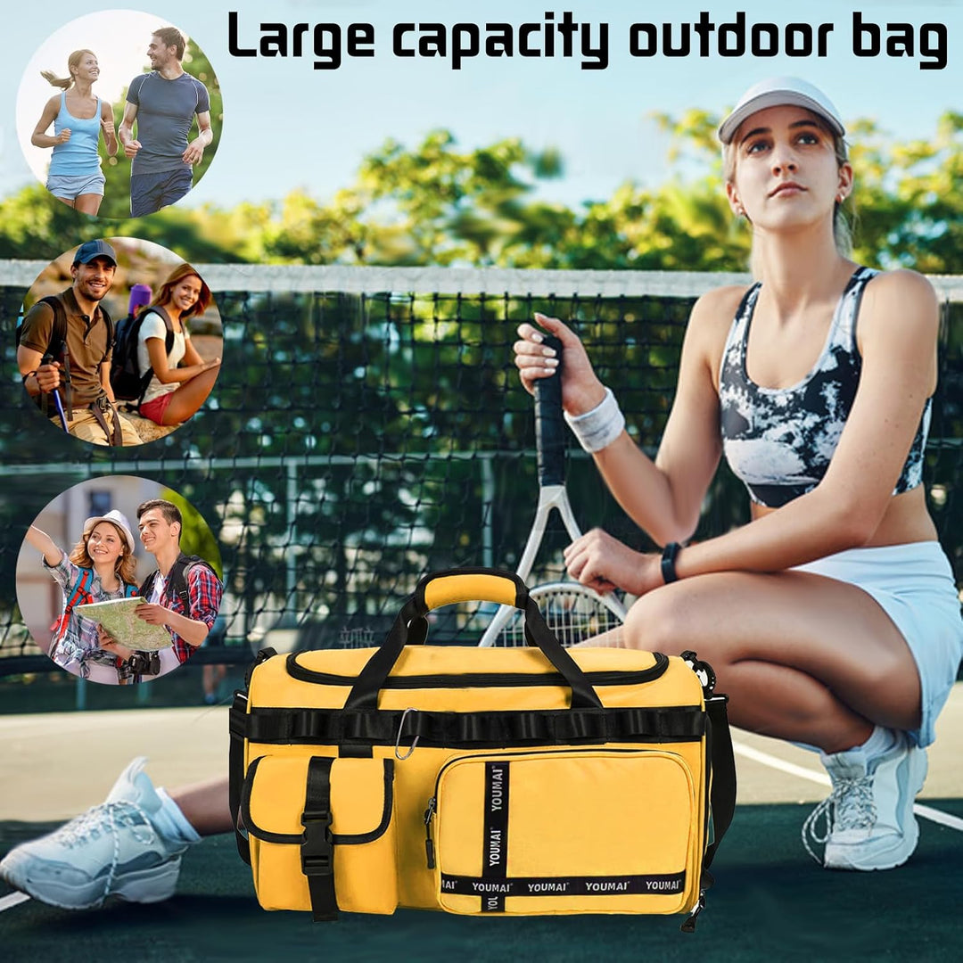 Reisetasche Damen Herren, 65L Wasserabweisende Sporttasche, Large Capacity Reise Tasche Gym Bag, mit