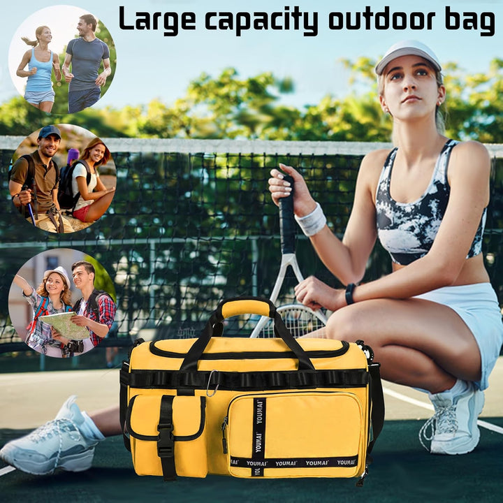 Reisetasche Damen Herren, 65L Wasserabweisende Sporttasche, Large Capacity Reise Tasche Gym Bag, mit