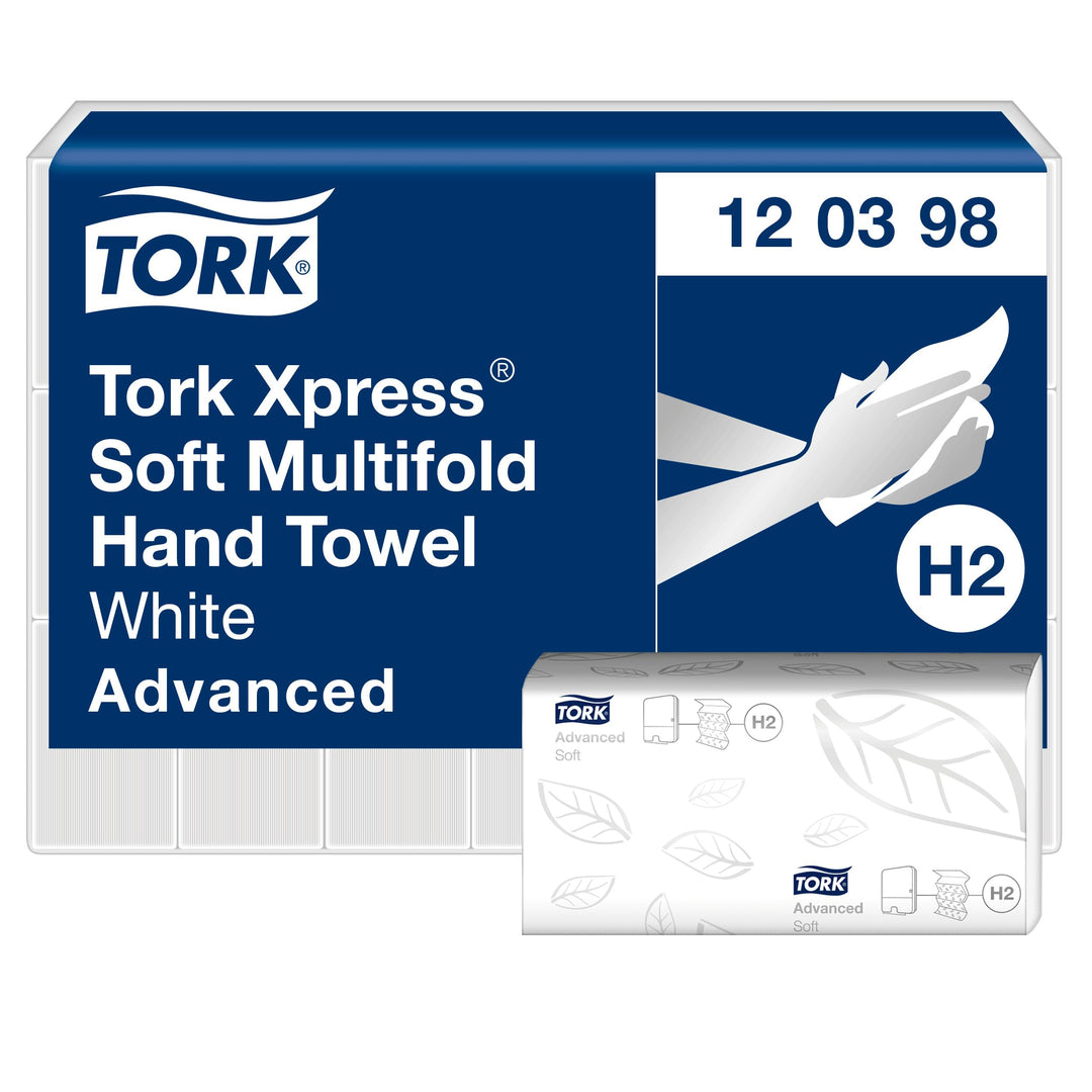 Tork Xpress weiche Multifold Papierhandtücher 120289 - H2 Advanced umweltbewusste Falthandtücher für