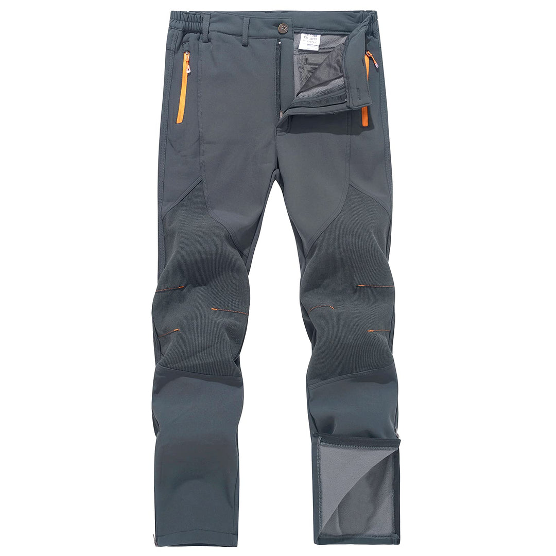 CARWORNIC Herren Wanderhose Wasserdicht Skihose Softshellhose Trekkinghose 38W / 34L Grau, 38W / 34L