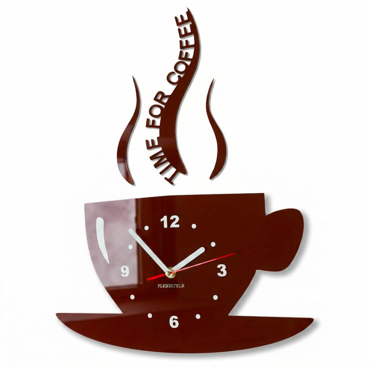 TASSE Time for Coffee (Zeit für Kaffee) Moderne Küche Wanduhr, Braun, 3d römisch, wanduhr deko, Brau