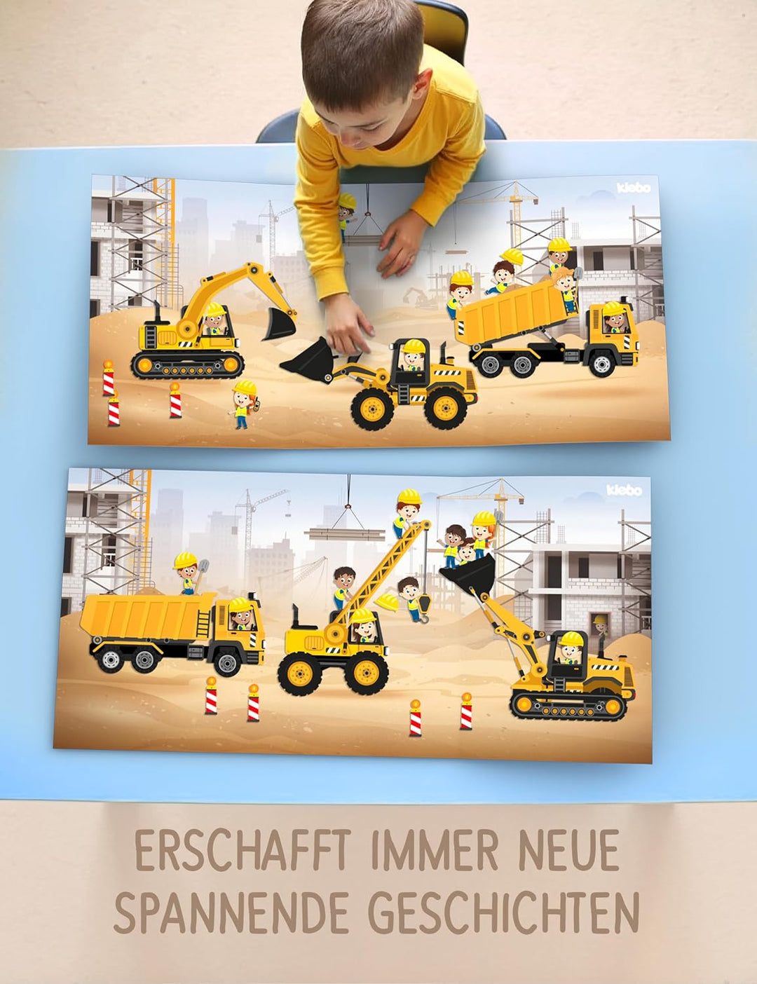 Baustelle - Das erste Stickerbuch für Kinder zum Tüfteln, Bauen & Kombinieren - Wiederverwendbares S