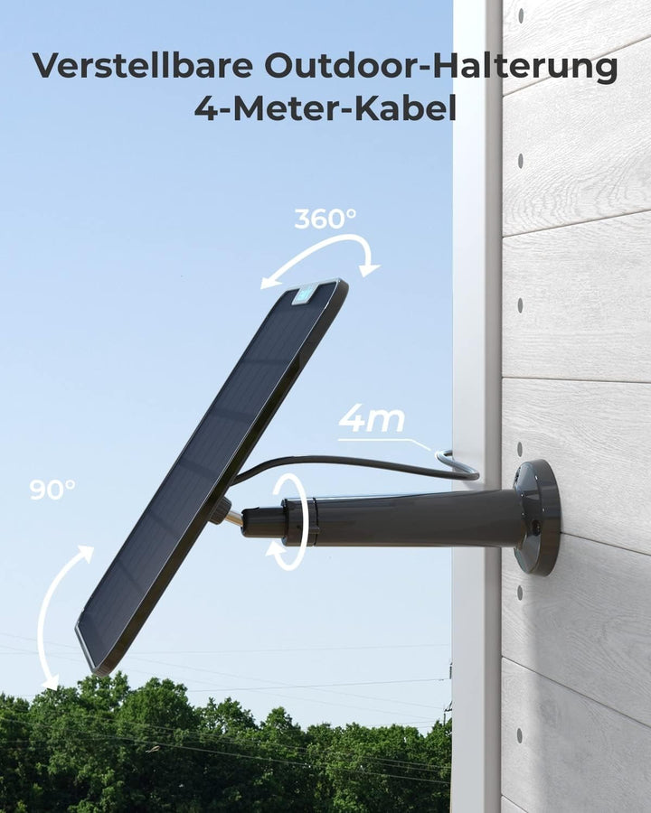Reolink Solarpanel für Akku Überwachungskamera Aussen WLAN IP Kamera Outdoor, Wetterfest, 360° Einst