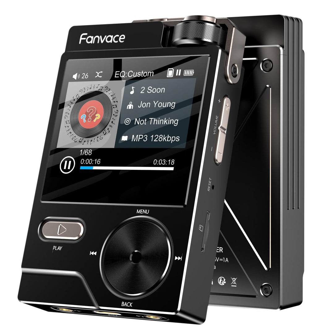 64GB Portable HiFi MP3 Player, DSD/FLAC, 192kHz/24Bit, DAC, Black | Verlustfreier Digital Audio Play