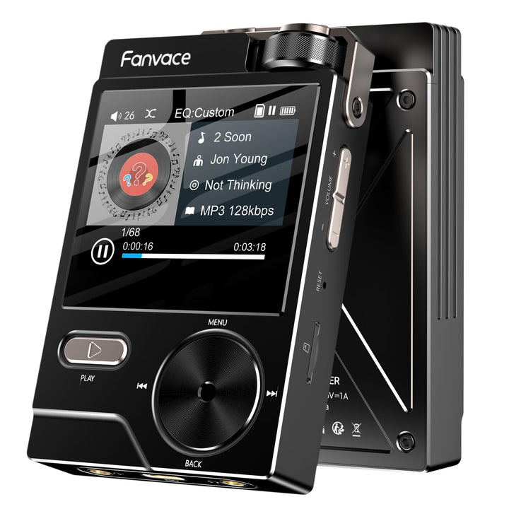 64GB Portable HiFi MP3 Player, DSD/FLAC, 192kHz/24Bit, DAC, Black | Verlustfreier Digital Audio Play