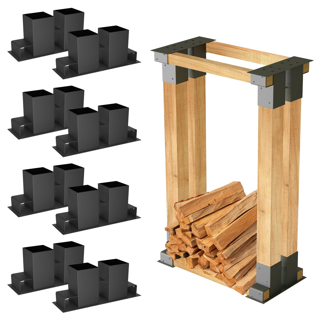 SUBTLETY Holzstapelhilfe Feuerverzinkt Holzstapelhalter Stabile Brennholz Stapelhilfe Brennholzregal