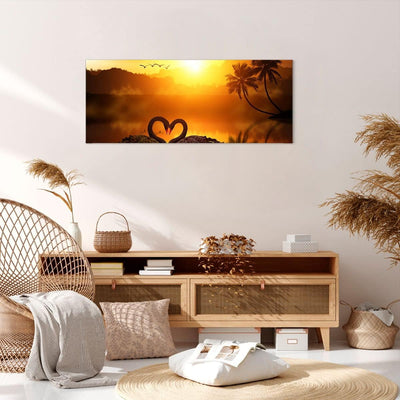 Wandbilder Dekoration Wohnzimmer Schwan Wasser Paar Panorama Bilder auf Leinwand 120x50cm Leinwandbi