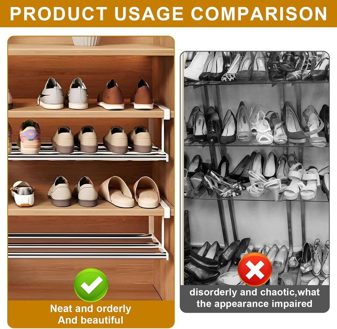 Hängendes Schuhregal Organizer 40–70 cm Ausziehbar – Erweiterbarer Regal Organizer unter dem Schrank