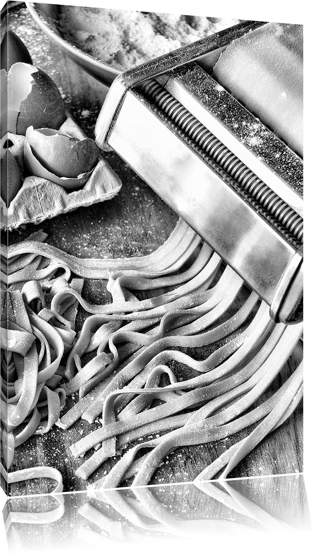 Pixxprint Nudelmaschine Pasta Italia als Leinwandbild/Grösse: 100x70 cm/Wandbild/Kunstdruck/fertig b