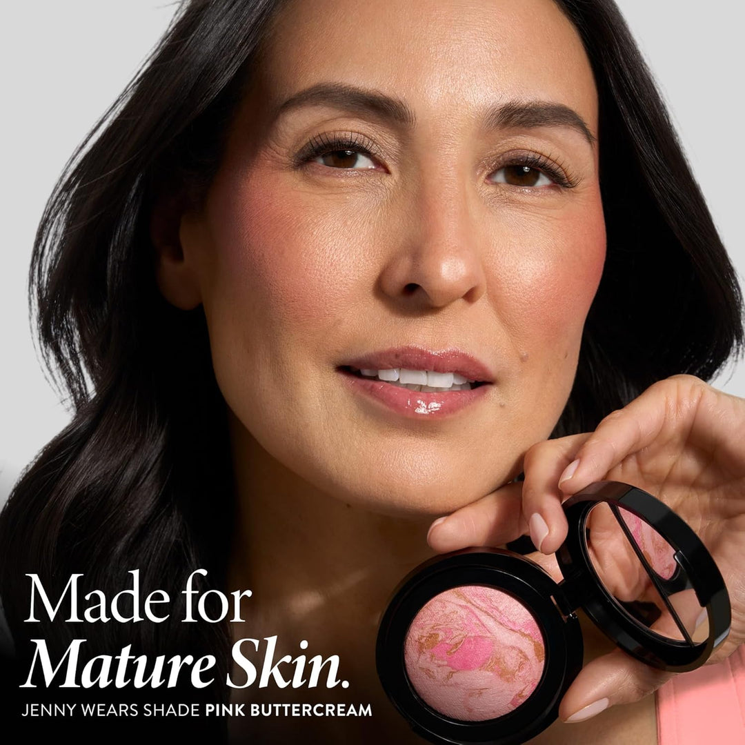 Laura Geller New York Baked Blush-n-Brighten marmoriertes Rouge, Seesterninsel, cremefarben, leicht,