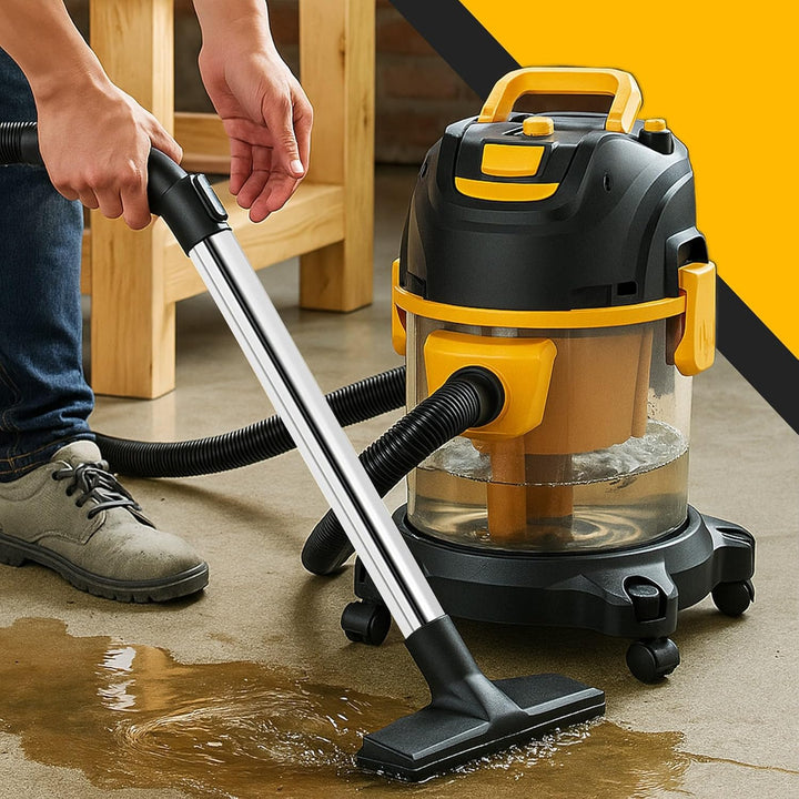 Retoo Nass-Trocken-Sauger 8m Arbeitsbereich, Staubsauger 2200W Radstaubsauger 2.5L, für Teppiche Pol