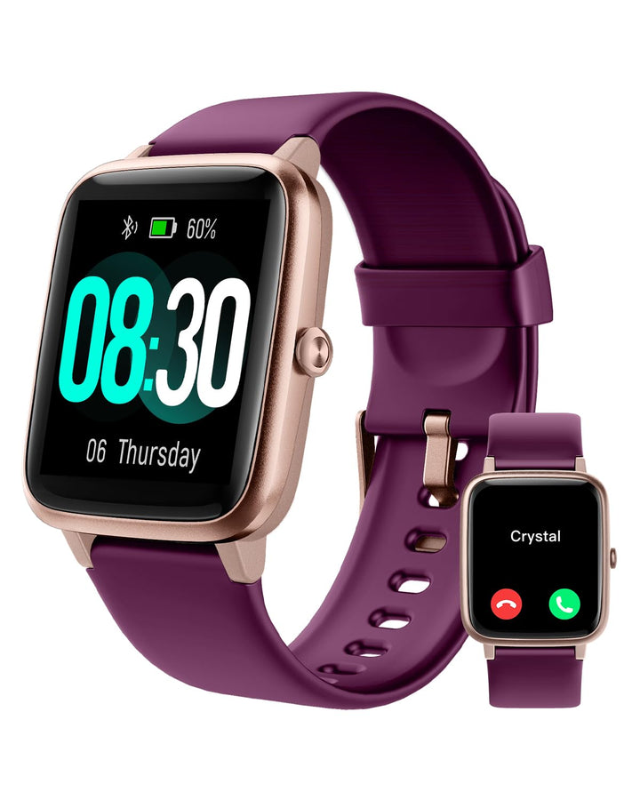 GRV Smartwatch für Damen Herren mit Telefonfunktion,Fitnessuhr mit Herzfrequenzmessung,SpO2,Schrittz
