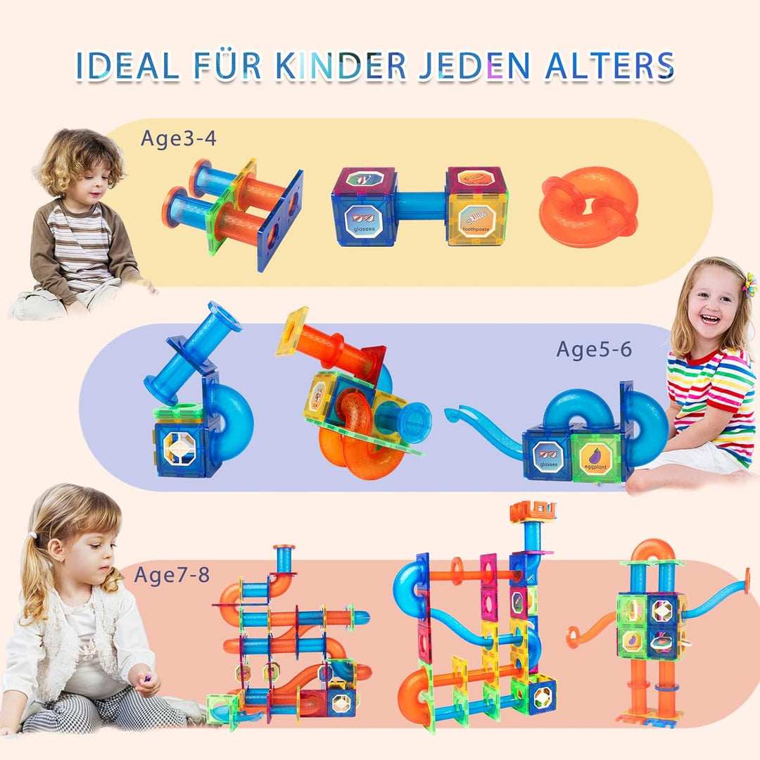 Magblock 122 Teile Magnetische Bausteine,Magnete Spielzeug für Kinder,STEM Pädagogisches Konstruktio