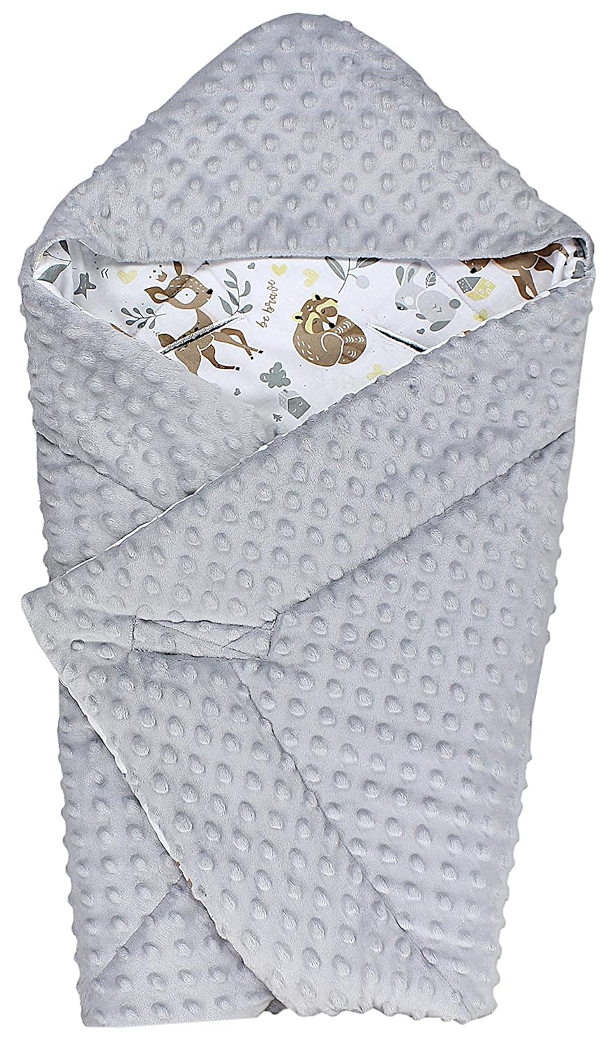 TupTam Baby Winter Einschlagdecke Babydecke 75x75cm für Autositz Babyschale Wattiert Minky Baumwolle
