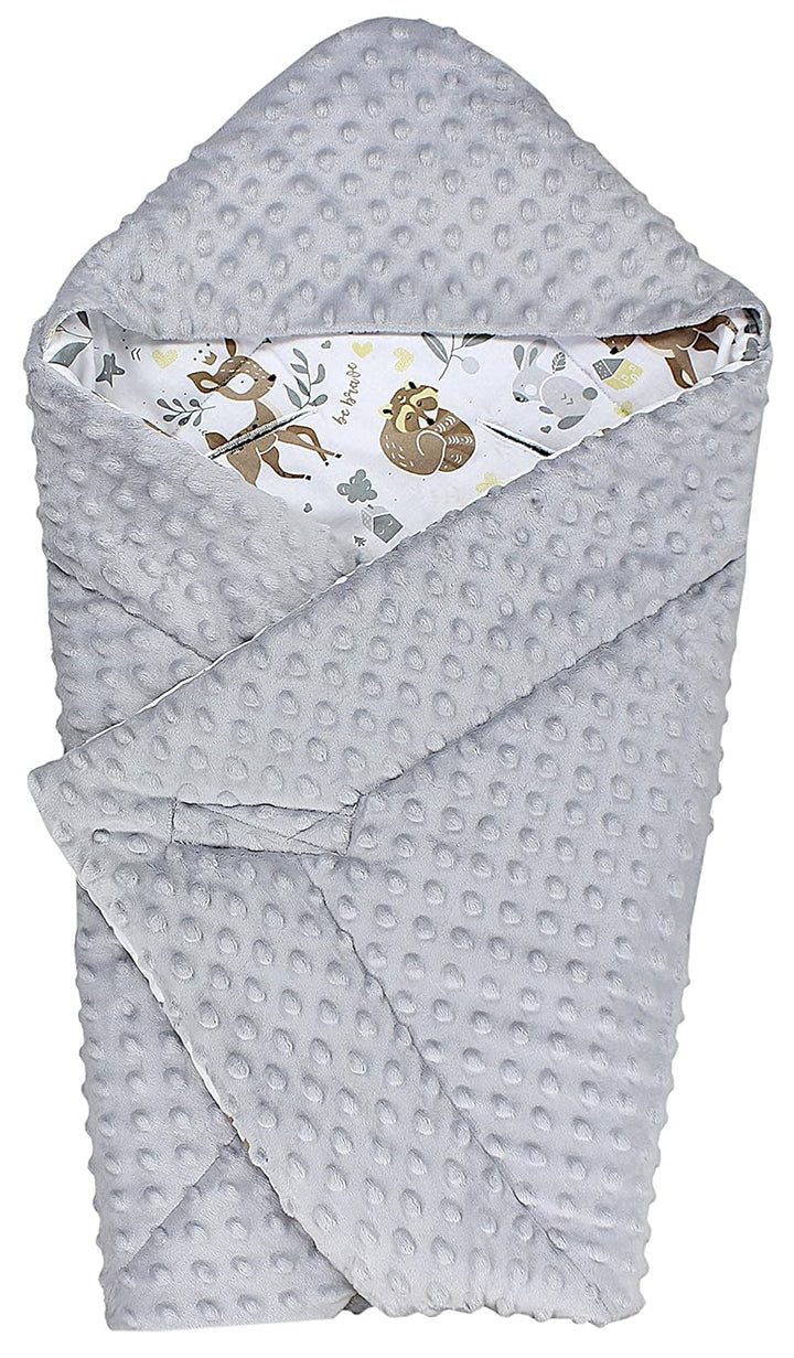 TupTam Baby Winter Einschlagdecke Babydecke 75x75cm für Autositz Babyschale Wattiert Minky Baumwolle