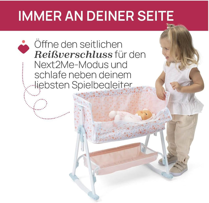 Chicco Next to Me Wiege für Puppen, für Kinder ab 3 Jahren, Spielzeugwiege, höhenverstellbar, mit Me