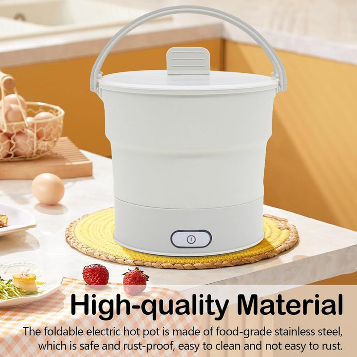 Elektrischer Hot Pot Faltbar, Faltbarer Elektrischer Reisekocher 1L 700W Multifunktionaler Elektrisc
