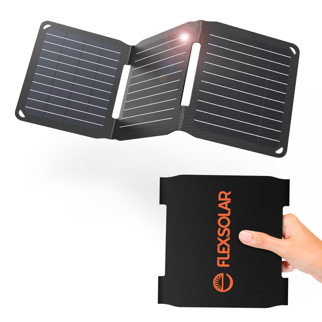 FlexSolar 15W USB Solarpanel Ladegerät, IP67 wasserdichtesETFE Monokristallines Solarpanel mit USB-A