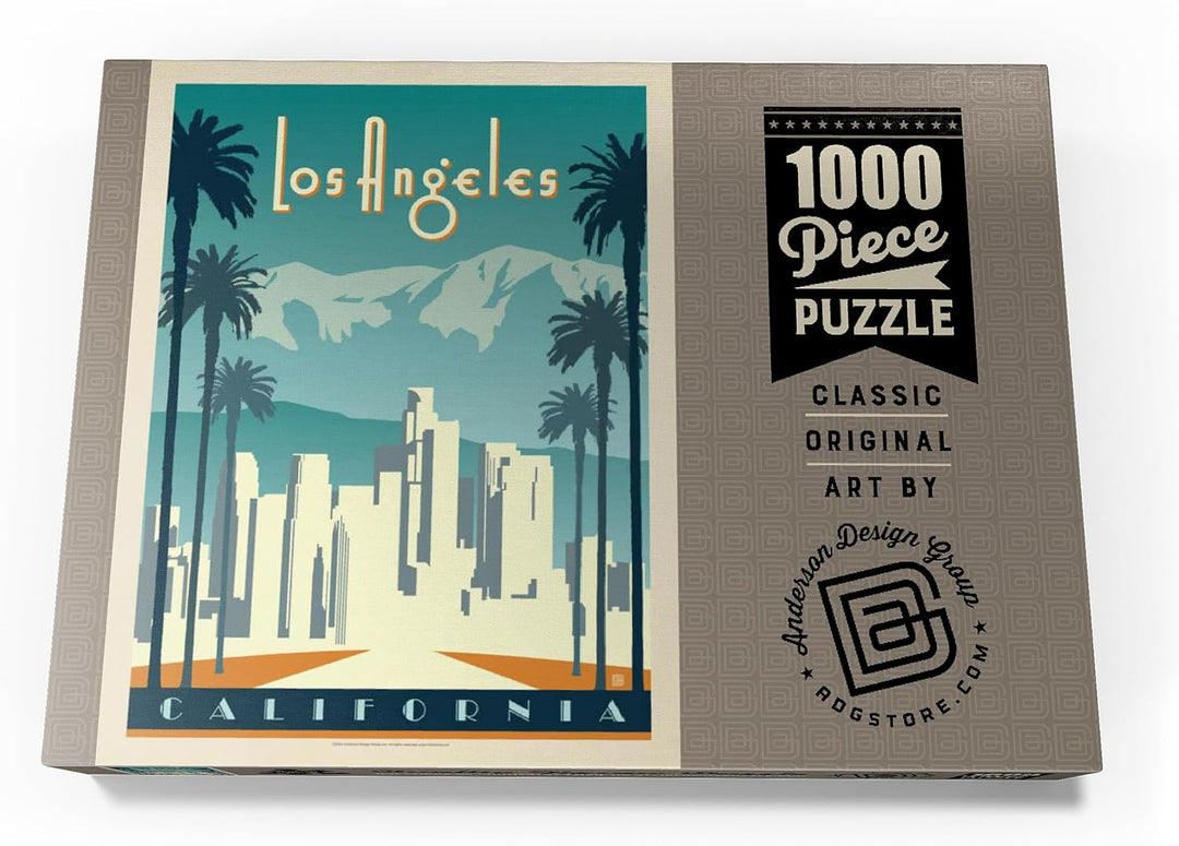 Los Angeles Skyline, Vintage Poster - Premium 1000 Teile Puzzle - MyPuzzle Sonderkollektion von Ande