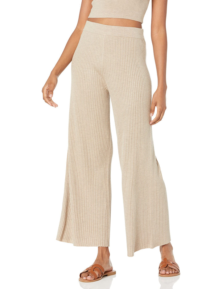 The Drop Damen Pants Catalina Pull-on Rib Sweater Pant XL Braun Meliert, XL Braun Meliert