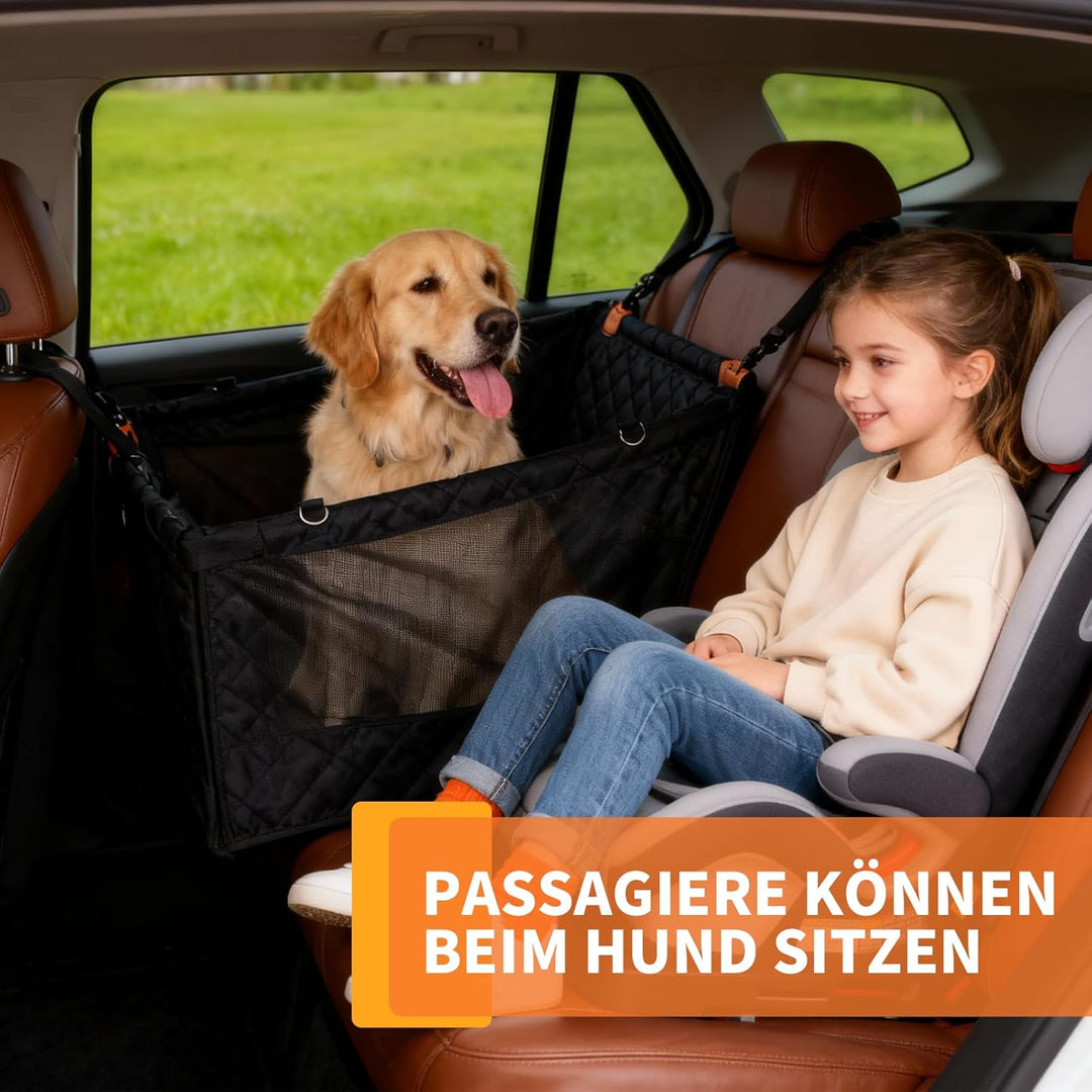 Extra Stabiler Hundekorb Auto Rücksitz, Hundesitz Auto Rückbank mit Hartem Bodenfür Grosse & Mittelg