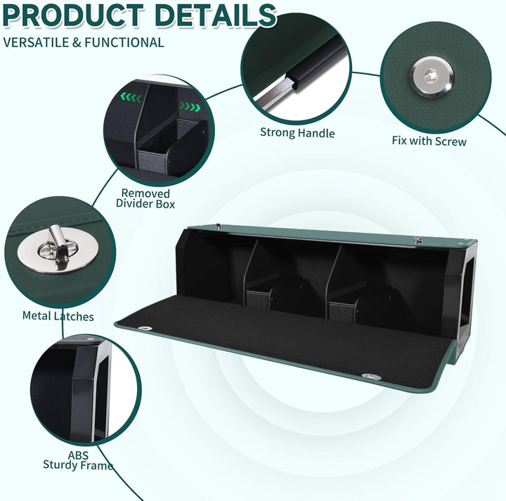 Grosser XXL Auto Kofferraum Organizer mit Deckel – Premium NAPPA Leder, Vordertür & Tragbarer Push-P