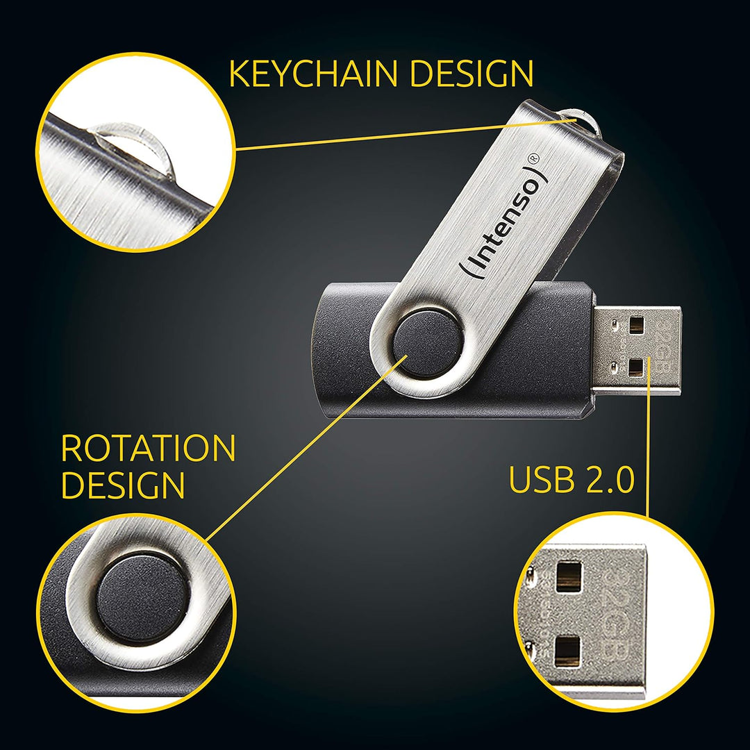Intenso Basic Line 32 GB USB-Stick USB 2.0 silber/schwarz 1 x 32 GB Basic Line, 32GB