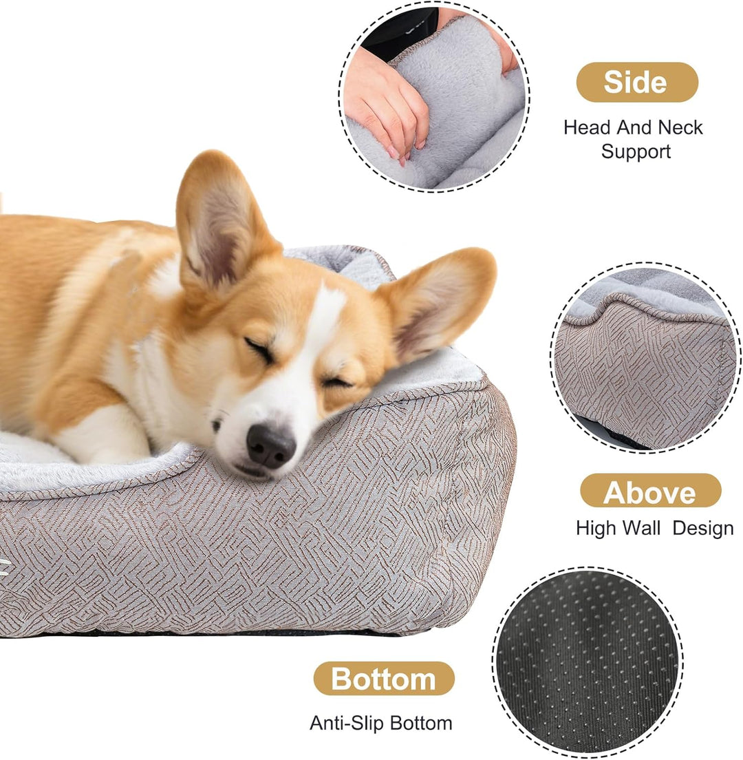 JOYELF Hundebett Waschbares beruhigendes Katzenbett, süsses Flauschiges Haustier Anti Angst Sofa für