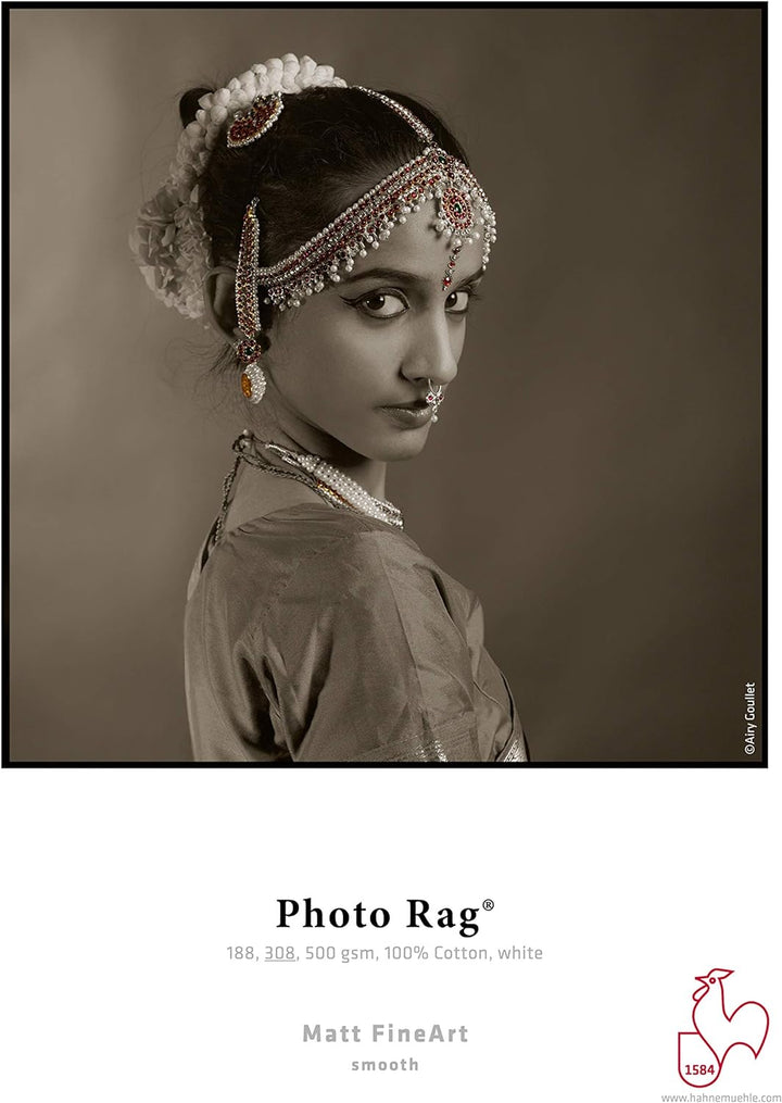 Hahnemühle Inkjet Fotokarten, Mini Foto-Postkarten, PhotoRag® 308, matt, weiss, 30 Blatt, DIN A5 Pho