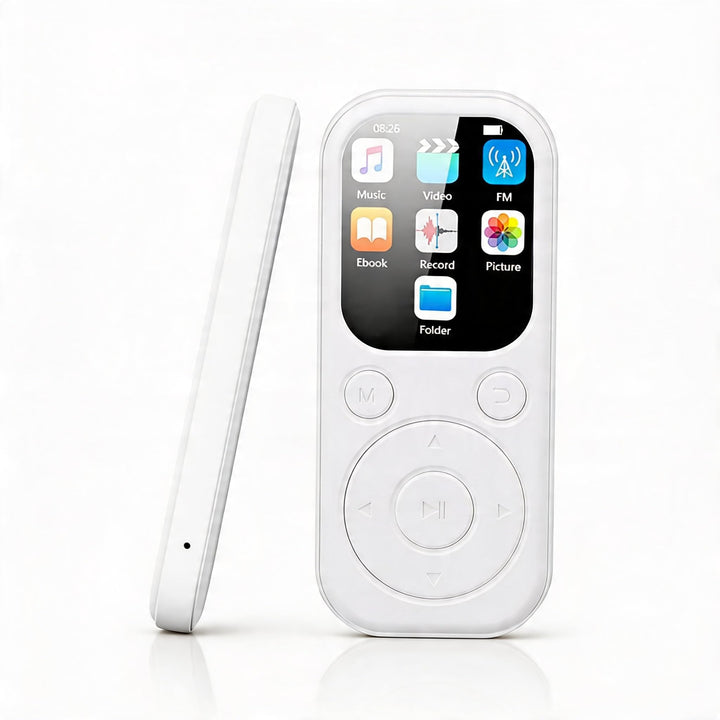 MP3 Player mit Bluetooth 5.4 & HiFi Lautsprecher, 2,01 Bildschirm MP4 Player, Sprachaufzeichnung, 12