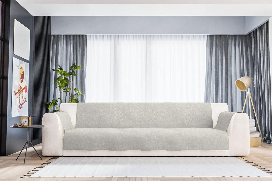 Italian Bed Linen CD-COMFORT-PANNA-4P Komfort-Antigleiten-Sofa-Decke,4 Plätze, Creme 4 Plätze Creme,